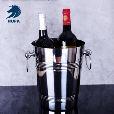 Stainless Steel Champagne Bucket KTV Bar Ice Bucket European Luxury Ice Bucket Red Wine Ice Bucket Beer Barrel Large Capacity