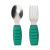 Children's Silicone Short Handle Spoon Baby Training Eating Spork Set Infant Learning Tableware