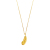 Alluvial Gold Feather Pendant Necklace Clavicle Chain No Color Fading Women Simple Vietnam Placer Gold Alluvial Gold Imitation 18K Gold Necklace