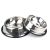 Stainless Steel Bowl for Pet Logo Anti-Slip Drop-Resistant Pet Supplies Cross-Border Dog Food Bowl Tableware Natural Color Dog Bowl