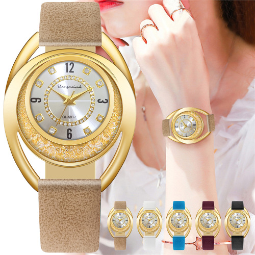 korean style new women‘s creative belt watch fashion quicksand ball digital simple popular women‘s watch