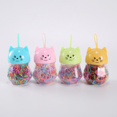 Korean Style Children's Rubber Band Cat Boxed Strong Pull Disposable Rubber Band Little Girl Hairband for Tying up Hair
