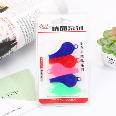Sporting Goods Plastic Whistle Children's Toys Colorful Cheer up Come on Referee OK Whistle Yuan Shop Good Supply