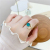 No Color Fading Mermaid Tail Foam Blue Crystal Diamond Index Finger Ring Women's Imitation Gold Alluvial Gold Open Ring