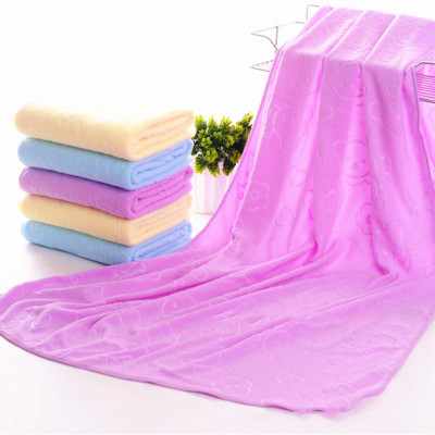 Factory Direct Sales Value Microfiber Bear Embossed Towel Super Soft Absorbent Towel Binary Stall Supply
