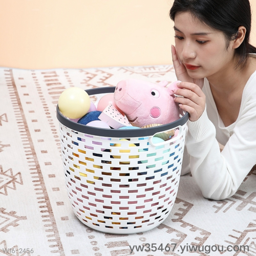 16-2456 round Portable Storage Basket Home Living Room Sundries Organizing Small Basket Kitchen Bathroom Small Objects 