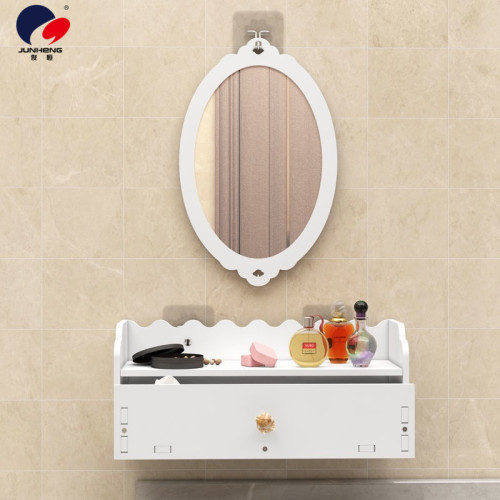bathroom mirror small apartment toilet toilet washstand with storage rack round mirror hanging punch-free