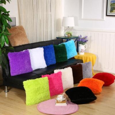 Sea Lion Velvet Plush Pillowcase Sofa Cushion Solid Color Amazon Home Cushion Sofa Cover Pillow