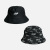 Japanese Style Embroidery Reversible Fisherman Hat Men's and Women's Spring and Summer Leisure Trendy Sun Hat Face-Covering and Sun-Shading Hat