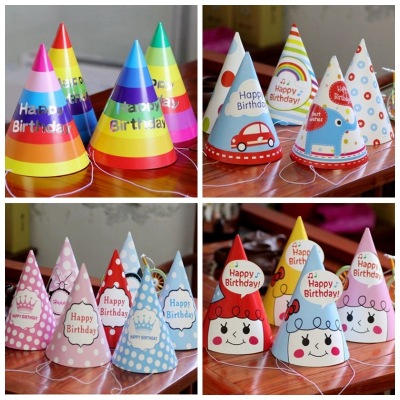 Birthday Supplies New Children's Birthday Hat Party Supplies Colorful Creative Tricorne Wholesale