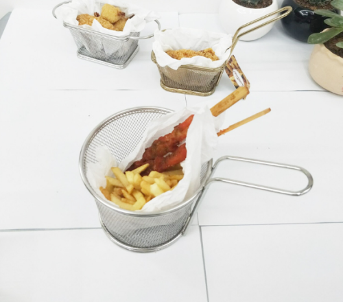 stainless steel western european food snack basket