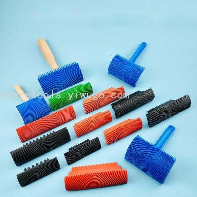 Wood Grain Device Paint Printing Art Paint Paint Wood Lacquer Texture Drawing Tool Rubber Imitation Wood Grain Rolling 