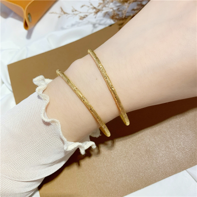 Best-Seller on Douyin Alluvial Gold Starry Bracelet Female No Color Fading Imitation Gold Thin Bracelet Girlfriend Gifts Two-Piece Set