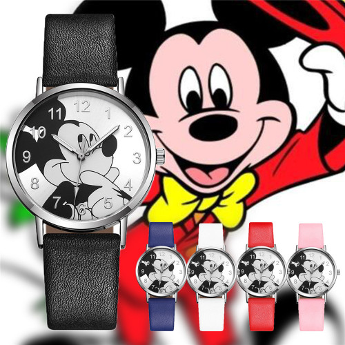 Children‘s Watch Boys and Girls Cartoon Mickey Casual Belt Cute Mickey Mouse Anime Quartz Children‘s Watch