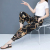Ankle-Tied Anti-MosquitPants Bloomers Women's Cropped Summer Thin Printed Chiffon Floral Ice Silk Harem Pants High Waist