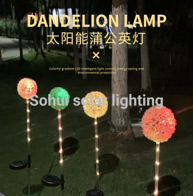 New Outdoor Solar Light Fiber Optic Jellyfish Led Plug-in Floor Garden Lamp Lawn Lamp Dandelion Christmas Lights Decoration