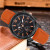 Fashion Ultra-Thin Men's Business Watch Geneva Black Shell Three-Eye Quartz Leather-Belt Watch Men's Geneva Watch