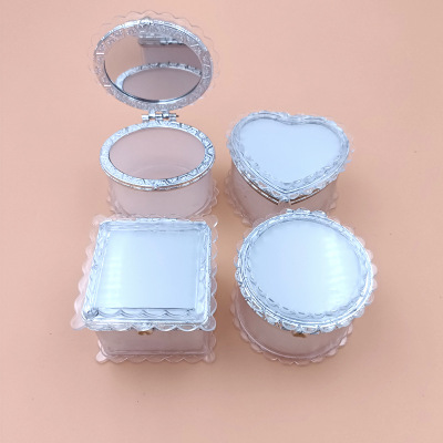 Lace Band Mirror Jewelry Box DIY Decorative Material Bottom Case Children DIY Making Accessories Jewelry Box Plastic Box