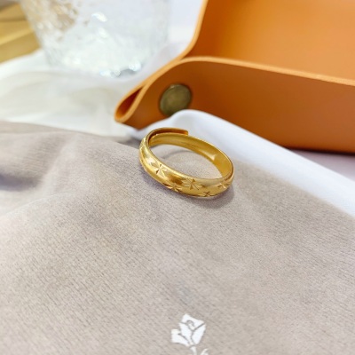 Personalized Starry Open Ring Female Sand Gold Colorfast Adjustable Wide Version Index Finger Ring Fashionmonger Tail Ring