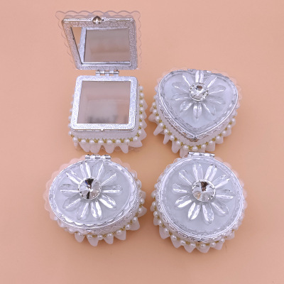Plastic Set Lace Band Mirror Jewelry Box Gift Box Wedding Candy Box Wedding Candies Box Cosmetic Box