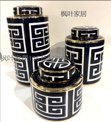 Ceramic Pot Decoration Large Antique Porcelain Temple Jar New Chinese Home Living Room and Sample Room Hallway Decorations