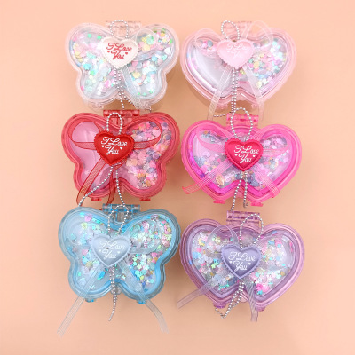 Six-Piece Valentine's Day Gift Box Butterfly Love Gift Box Couple Creative Plastic Packaging Box Makeup Bag Wholesale