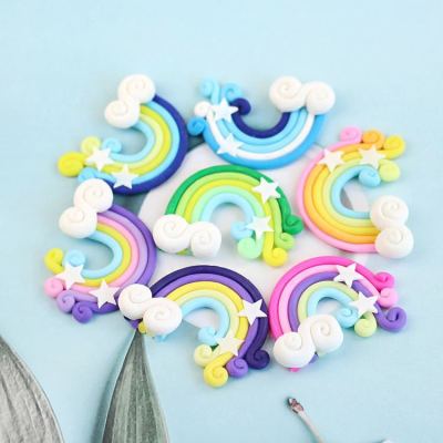 Big Rainbow Baking Birthday Cake Decoration Card Tassel Seven-Color Rainbow Rainbow Balloon Moon Inserts Decoration