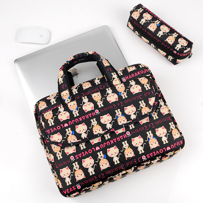 Factory Supply Notebook Bag Portable Briefcase Portable Shoulder Crossbody Cartoon Cute Computer Bag