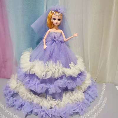 Four-Layer Wedding Dress Yi Tian Barbie Princess Girl Children's Game Toy 50cm Simulated Doll Decoraive Hangings Gift