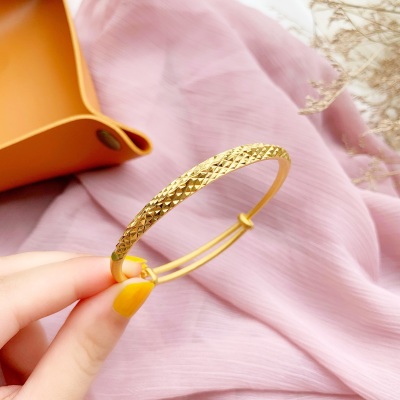Elegant Personalized Bag Alluvial Gold Bracelet Female No Color Fading Adjustable Plated 18K Gold Bracelet Sparkling Bracelet Tide