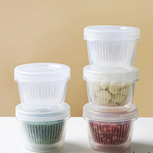 Draining with Lid Storage Box Chopped Green Onion Ginger Slice Garlic Fresh-Keeping Box Refrigerator Fruit and Vegetable Storage Box Kitchen