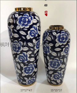 Ceramic Pot Decoration Large Antique Porcelain Temple Jar New Chinese Home Living Room and Sample Room Hallway Decorations