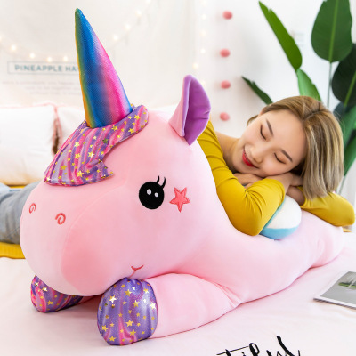 Cute Starry Unicorn Doll Plush Toys Children Doll Large Doll Sleeping Pillow Girls' Gifts