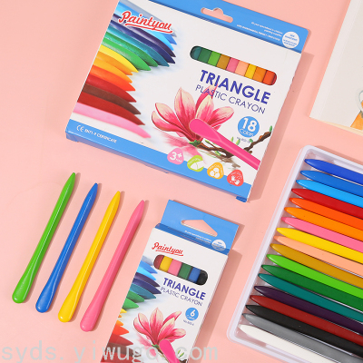 Hot Selling Creative Style Children's Plastic Crayons Student Art Graffiti Drawing Pen Oil Painting Brush Customization