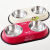 Stainless Steel Pet Double Bowl Large Feeding Drinking Water Dual-Use Dog Food Bowl Non-Slip Stainless Steel Dog Bowl Pet Supplies