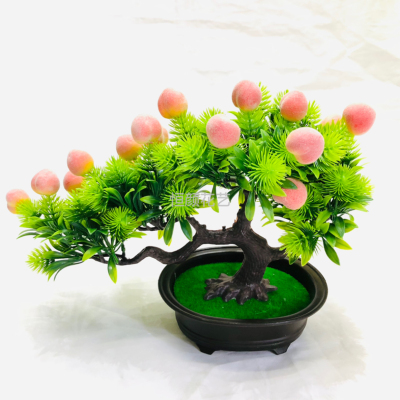 Artificial Flower Fruit Bonsai Fake Orange Tree Apple Tree Peach Tree Bonsai Home Living Room Decoration Hengyan Floral