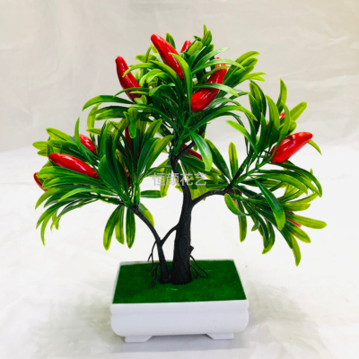Emulational Fruit Tree Bonsai Potted Home Decoration Desktop Decoration Small Ornament Plastic Simulated Plants Orange F
