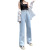 High Waist Jeans for Women 2021 Summer Korean Style Loose Slimming Straight Pants Women's Waist Adjustable Hidden Hook Mop Pants