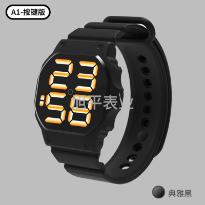 Foreign trade hot selling TPE with Harajuku fashion men's and women's wrist watch multifunctional LED electronic watch