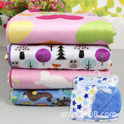 Cartoon Printed Coral Fleece Blanket Flannel Baby Baby Blanket Cover Leg Knee Blanket Office Nap Blanket