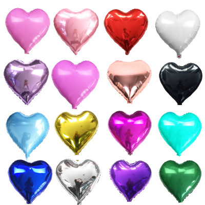 18-Inch Heart-Shaped Wedding Aluminum Foil Balloon Wedding Room Party Decoration Layout Love Aluminum Balloon Factory Direct Sales