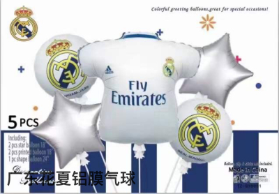 World Cup Football Jersey 5pcs Balloon Set Football Team Uniform Aluminum Film Balloon Party Decoration Supplies