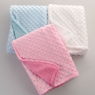 Doudou Blanket Bubble Blanket Baby Car Blanket Outdoor Baby Holding Blanket Double Layer Warm Solid Color Foam Blanket Soft