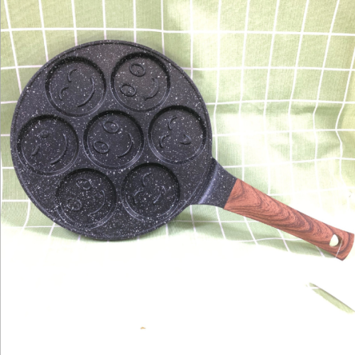 wood grain handle die-casting non-stick pan