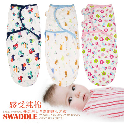 Kolaco Baby Swaddle Sleeping Bag Baby Wraparound Cloth Cloth Wrapper Spring and Summer Cotton Swaddle Me