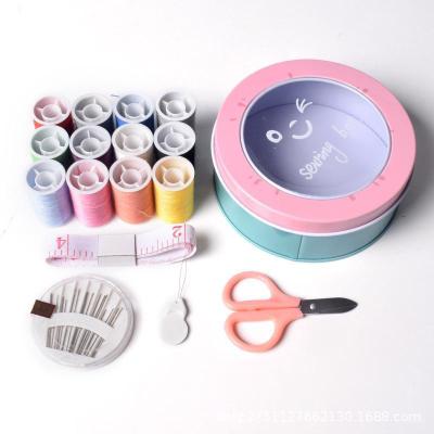 New round Sewing Kit Household Compact Portable Quality Sewing Needle Line Storage Box in Stock Wholesale