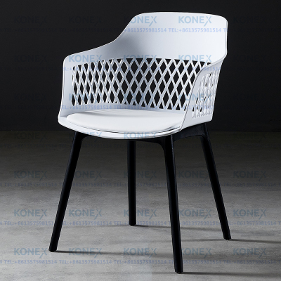 Armrest Backrest Leisure Plastic Chair Personalized Restaurant Negotiation Desk Chair Simple Soft Cushion Writing Chair