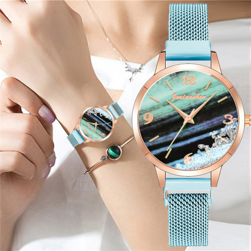 Women‘s Milan with Peacock Pattern Digital Small Green Watch Simple Alloy Diamond Women‘s Watch in Stock Wholesale