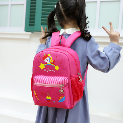Children's Backpack 2021 New Cloth Backpack Korean Ins Fashion Kindergarten Girls Printed Cartoon Small Bookbag