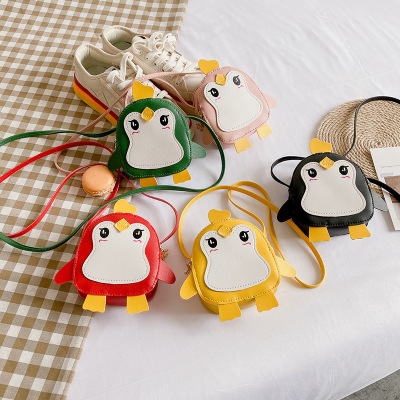 Mini Bag Cartoon Cute Little Penguin Children's Satchel Contrast Color Toddler Coin Purse Stall Toy Bag Wholesale